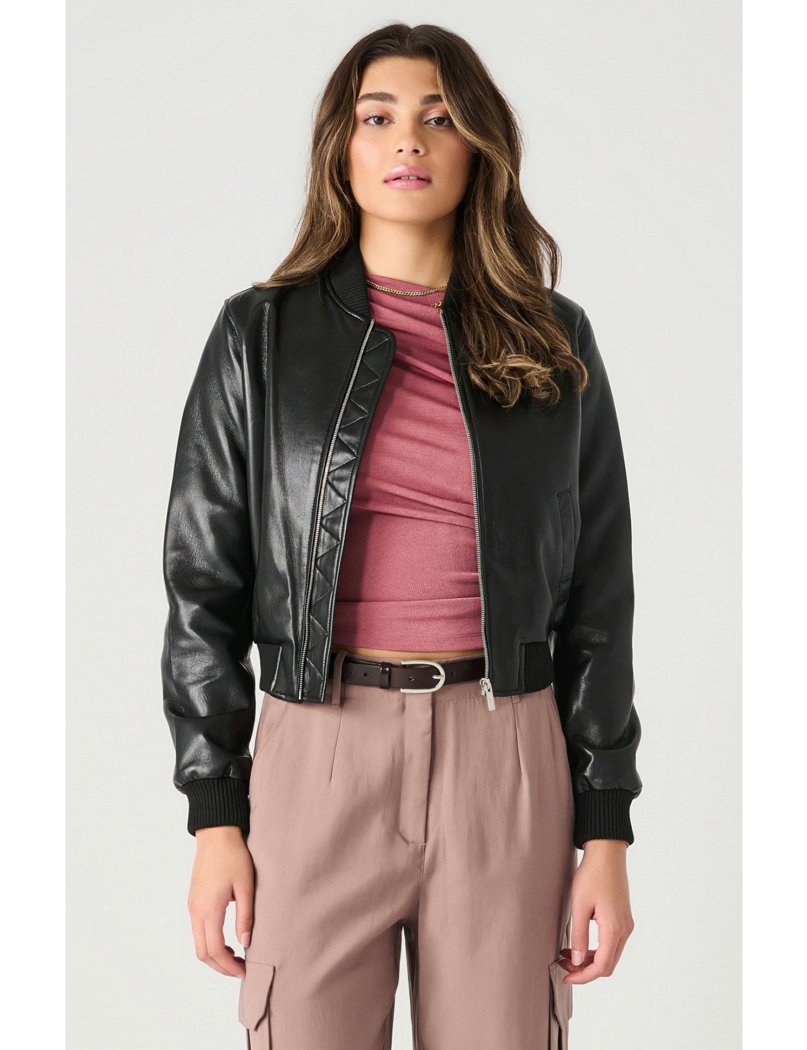 fiction tokyo ❤︎ Faux Leather Blouson Faux Leather Blouson, Black